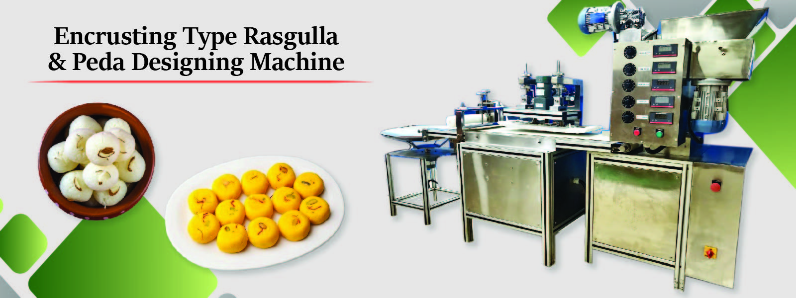 Encrusting type rasgullla peda machine